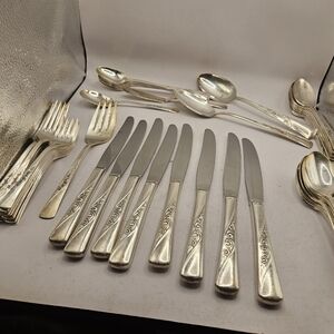 Revelation Silverplate Flatware 61 Piece Set IS Service For 8 Used Condition. 